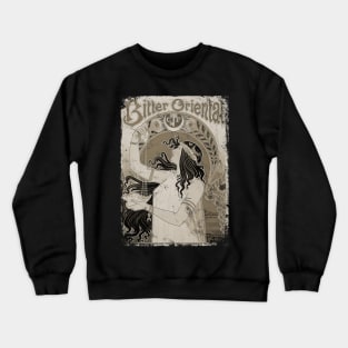 Art Nouveau - Bitter Oriental Alphonse Mucha 3 Vintage Crewneck Sweatshirt